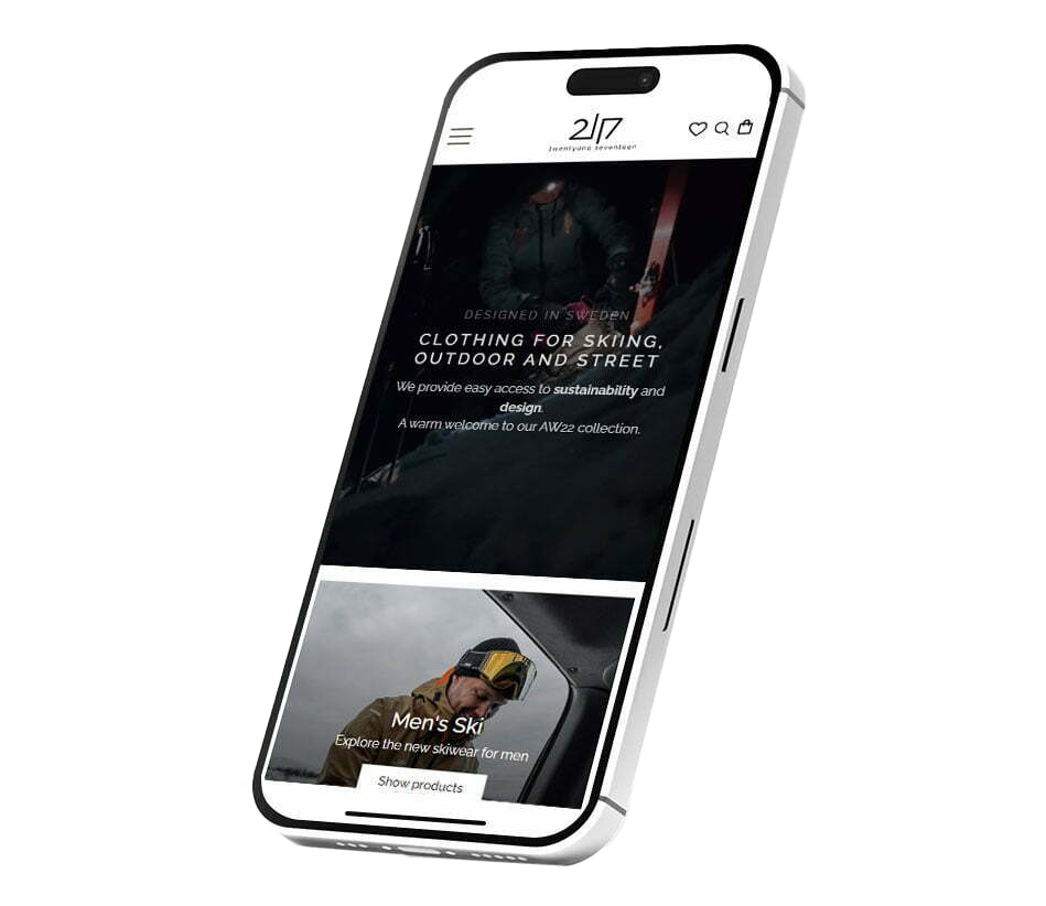 2117 hemsida på mobiltelefon